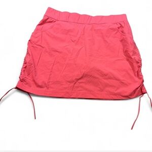 Columbia Women’s Hiking skirt Skort Size Large Coral Pink Adjustable Drawstring